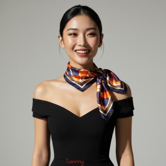 “Silent Symphony” silk scarf 70*70cm